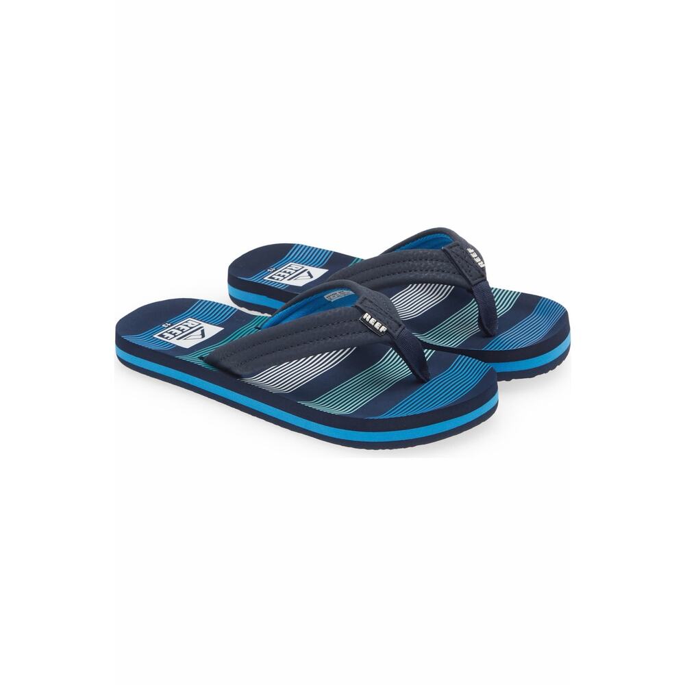 Reef Kids' Ahi Blue Stripe Flip Flops - Boys Size 3